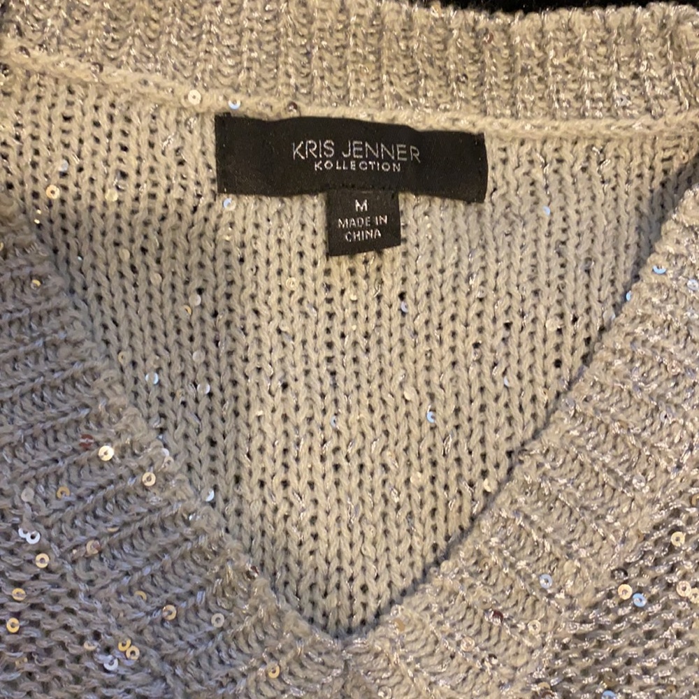 Kris Jenner Kollection Silver Sequence Sweater - image 2